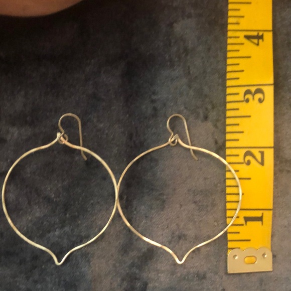 Sterling silver dangle hoop earrings - Picture 7 of 7